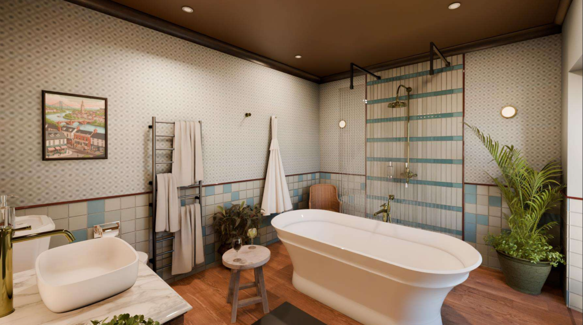 Room 11 at The Crown Hotel with comfortable bed and en-suite bathroom