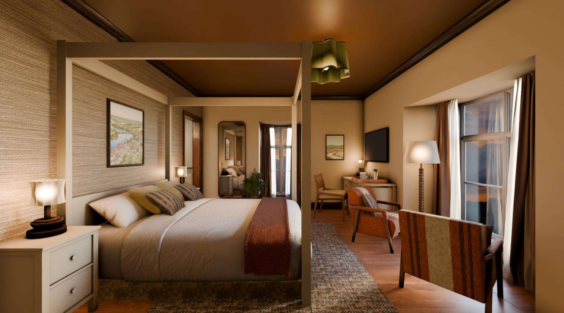 Room 17 at The Crown Hotel with views and quality furnishings